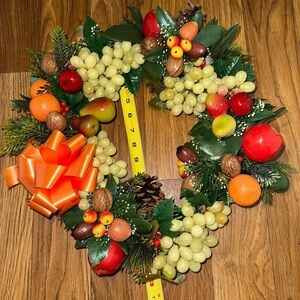 Vintage Summer Plastic Fruit Door Wreath